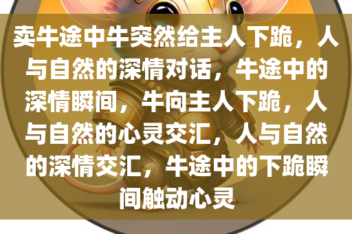 卖牛途中牛突然给主人下跪，人与自然的深情对话，牛途中的深情瞬间，牛向主人下跪，人与自然的心灵交汇，人与自然的深情交汇，牛途中的下跪瞬间触动心灵
