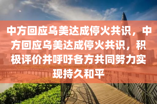 中方回应乌美达成停火共识，中方回应乌美达成停火共识，积极评价并呼吁各方共同努力实现持久和平