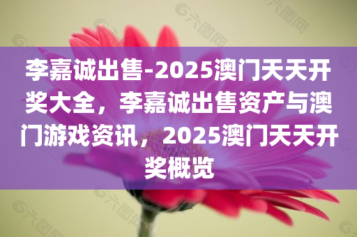 李嘉诚出售-2025澳门天天开奖大全，李嘉诚出售资产与澳门游戏资讯，2025澳门天天开奖概览
