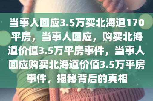 当事人回应3.5万买北海道170平房，当事人回应，购买北海道价值3.5万平房事件，当事人回应购买北海道价值3.5万平房事件，揭秘背后的真相