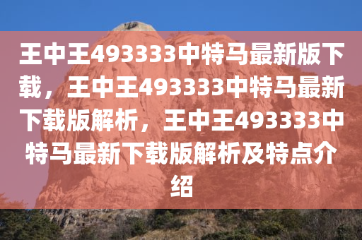 王中王493333中特马最新版下载，王中王493333中特马最新下载版解析，王中王493333中特马最新下载版解析及特点介绍