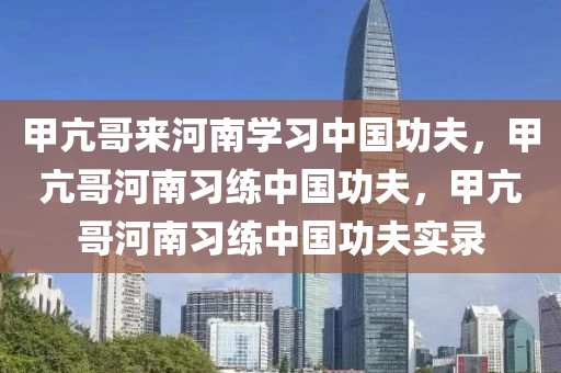 甲亢哥来河南学习中国功夫，甲亢哥河南习练中国功夫，甲亢哥河南习练中国功夫实录