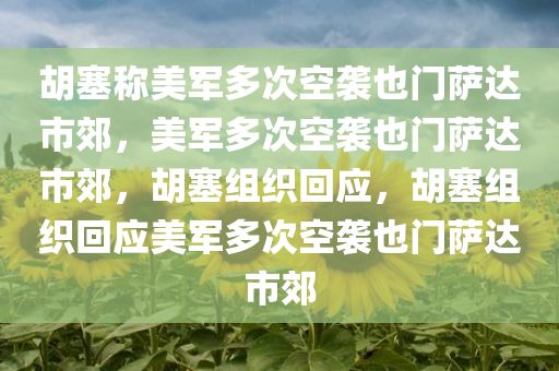 胡塞称美军多次空袭也门萨达市郊，美军多次空袭也门萨达市郊，胡塞组织回应，胡塞组织回应美军多次空袭也门萨达市郊
