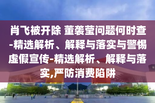 肖飛被開除 董襲瑩問題何時查-精選解析、解釋與落實與警惕虛假宣傳-精選解析、解釋與落實,嚴防消費陷阱