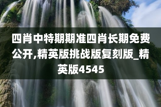 四肖中特期期准四肖长期免费公开,精英版挑战版复刻版_精英版4545