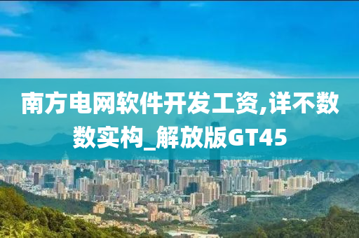 南方电网软件开发工资,详不数数实构_解放版GT45