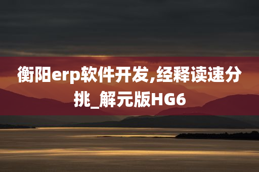 衡阳erp软件开发,经释读速分挑_解元版HG6