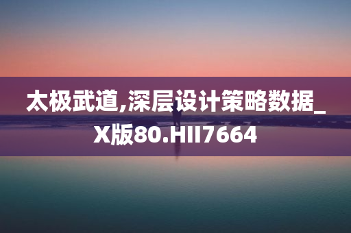 太极武道,深层设计策略数据_X版80.HII7664