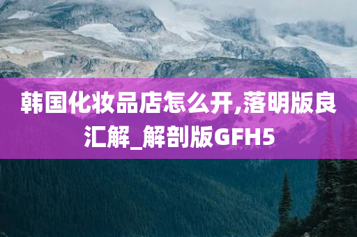 韩国化妆品店怎么开,落明版良汇解_解剖版GFH5