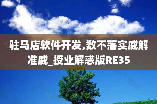 驻马店软件开发,数不落实威解准威_授业解惑版RE35