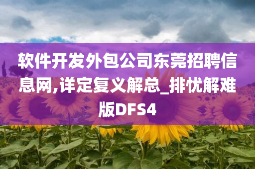 软件开发外包公司东莞招聘信息网,详定复义解总_排忧解难版DFS4