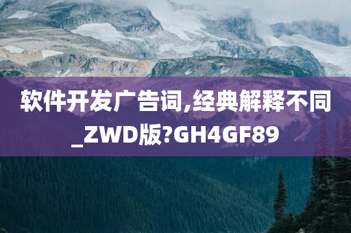 软件开发广告词,经典解释不同_ZWD版?GH4GF89